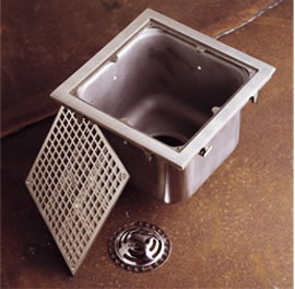 Sani Ceptor Stainless Steel Floor Drain Square Stainless Steel