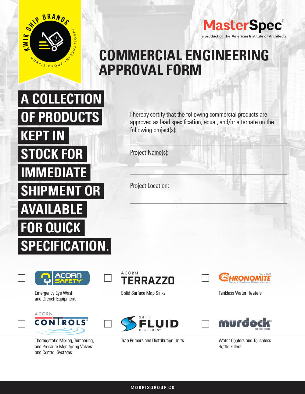 Kwik Ship® Brands Commercial Approval Sheet