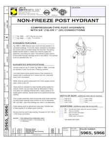 5965 Compression-Type Non-Freeze Hydrant, 3/4-1 Connections - Jay