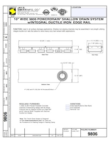 9806 Non Sloped With Ductile Iron Rail Trench Drain System Jay R Smith Mfg Co