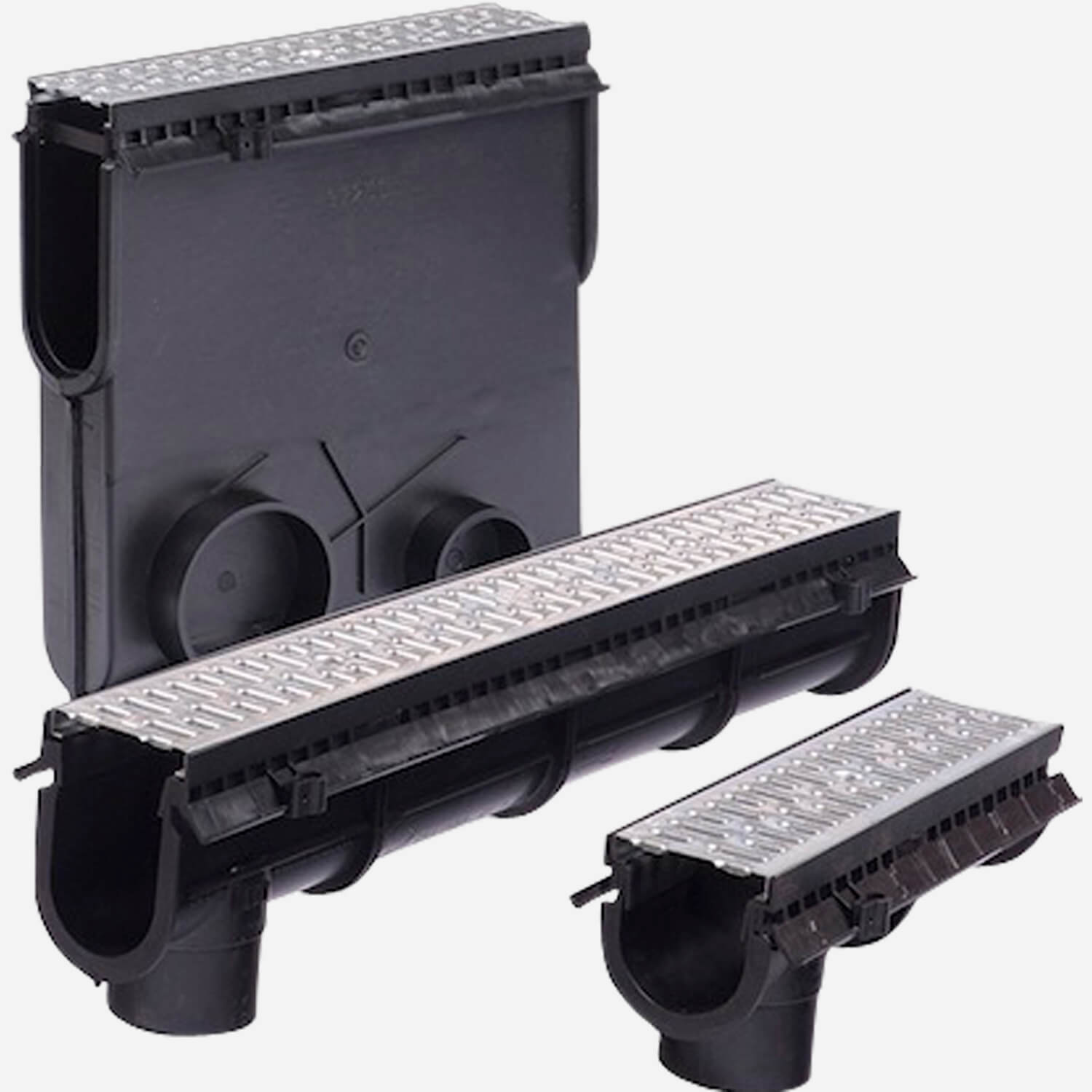 Smith 9930 Enviro-Flo® II 6" Wide Polypropylene Trench Drain System & 9935 Catch Basin