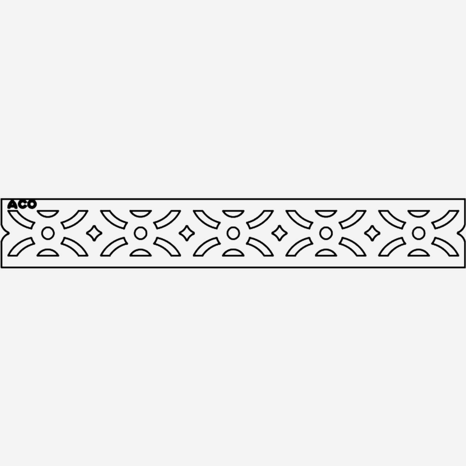 light duty, gray, decorative plastic grate compatible with narrow trench drains