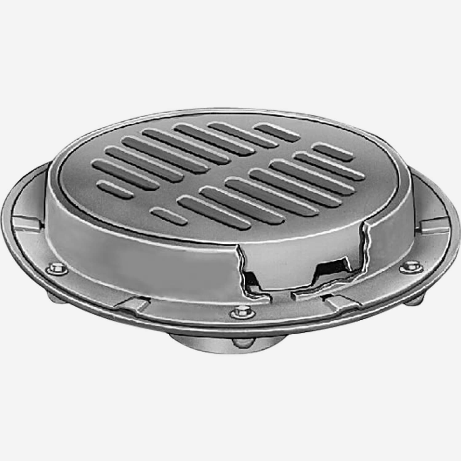 2143 Heavy Duty Floor Drains w/ 15" Round Tractor Grate Tops