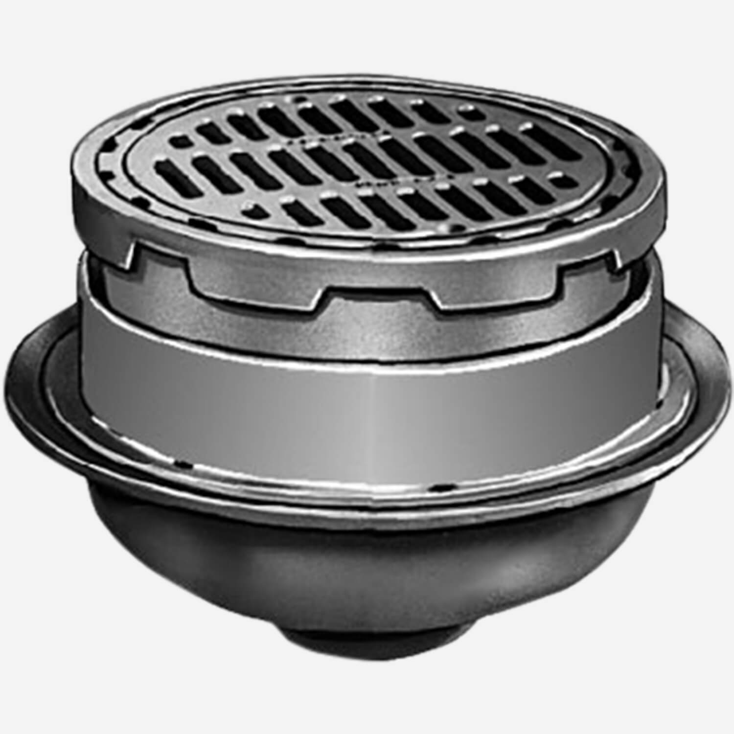 2360 Medium Duty Floor Drains with 12" Adjustable Round Tops